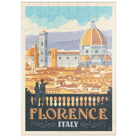 Darstellung des Puzzle Motivs Italy: Florence (Cathedral View), Vintage Poster - Puzzleteile: 100