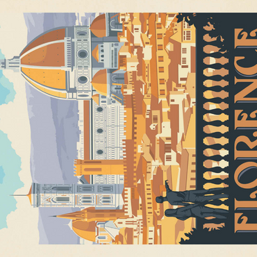 Italy: Florence (Cathedral View), Vintage Poster 100 Puzzle 3D Modell