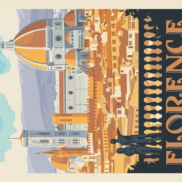 Italy: Florence (Cathedral View), Vintage Poster 200 Puzzle 3D Modell