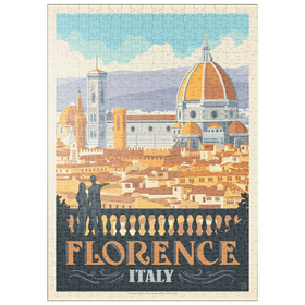 Darstellung des Puzzle Motivs Italy: Florence (Cathedral View), Vintage Poster - Puzzleteile: 500