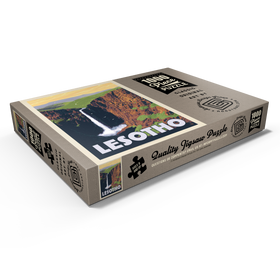 Darstellung des Puzzle Motivs Lesotho, Africa, Vintage Poster - Puzzleteile: 1000