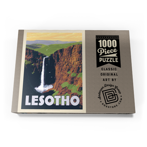 Lesotho, Africa, Vintage Poster 1000 Puzzle Schachtel Ansicht3