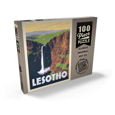 Lesotho, Africa, Vintage Poster 100 Puzzle Schachtel Ansicht2