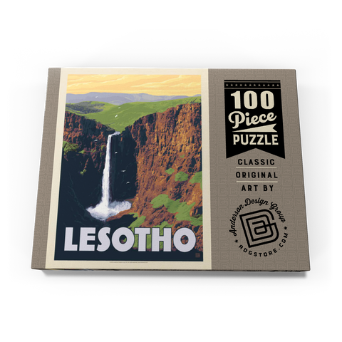 Lesotho, Africa, Vintage Poster 100 Puzzle Schachtel Ansicht3