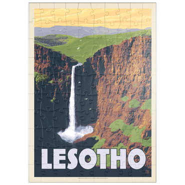 puzzleplate Lesotho, Africa, Vintage Poster 100 Puzzle