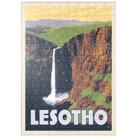 Darstellung des Puzzle Motivs Lesotho, Africa, Vintage Poster - Puzzleteile: 200