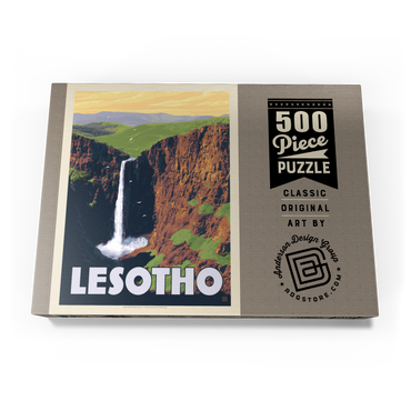 Lesotho, Africa, Vintage Poster 500 Puzzle Schachtel Ansicht3