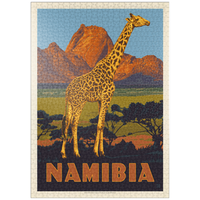 Darstellung des Puzzle Motivs Namibia, Africa, Vintage Poster - Puzzleteile: 1000