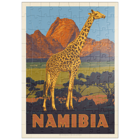 Darstellung des Puzzle Motivs Namibia, Africa, Vintage Poster - Puzzleteile: 100