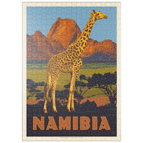 Darstellung des Puzzle Motivs Namibia, Africa, Vintage Poster - Puzzleteile: 500