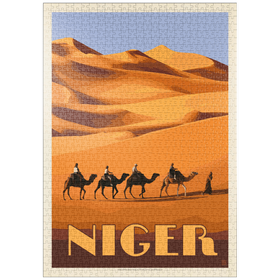 Darstellung des Puzzle Motivs Niger, Africa, Vintage Poster - Puzzleteile: 1000