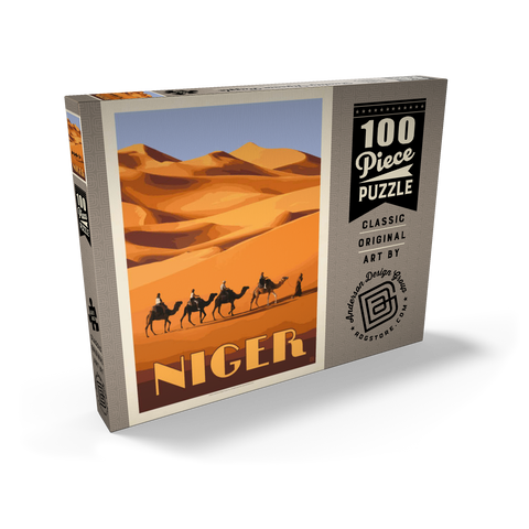 Niger, Africa, Vintage Poster 100 Puzzle Schachtel Ansicht2