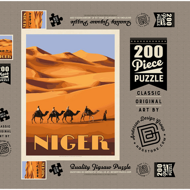 Niger, Africa, Vintage Poster 200 Puzzle Schachtel 3D Modell
