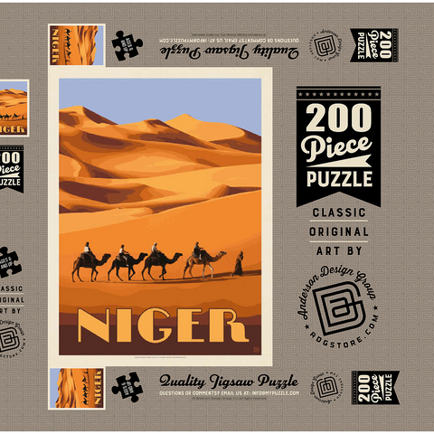 Niger, Africa, Vintage Poster 200 Puzzle Schachtel 3D Modell