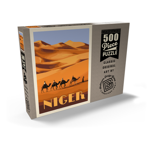 Niger, Africa, Vintage Poster 500 Puzzle Schachtel Ansicht2