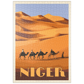 Darstellung des Puzzle Motivs Niger, Africa, Vintage Poster - Puzzleteile: 500