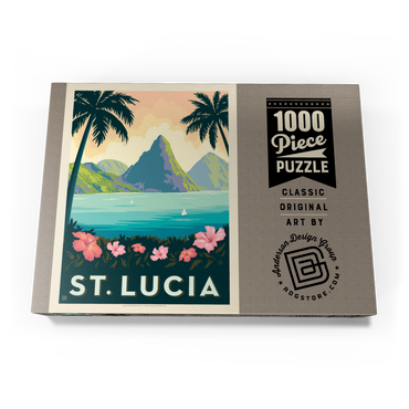 Saint Lucia, Vintage Poster 1000 Puzzle Schachtel Ansicht3