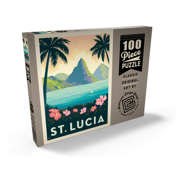 Saint Lucia, Vintage Poster 100 Puzzle Schachtel Ansicht2