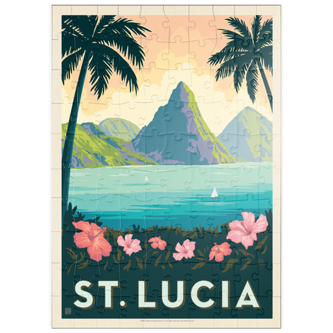 puzzleplate Saint Lucia, Vintage Poster 100 Puzzle