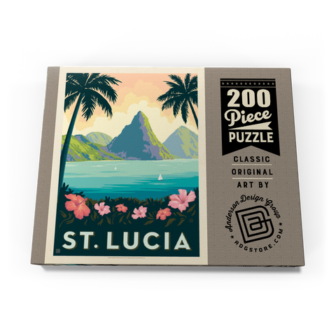 Saint Lucia, Vintage Poster 200 Puzzle Schachtel Ansicht3