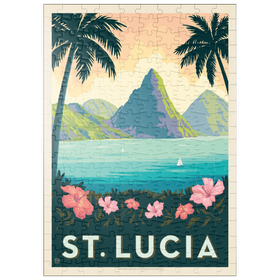 Darstellung des Puzzle Motivs Saint Lucia, Vintage Poster - Puzzleteile: 200