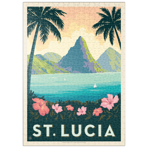 puzzleplate Saint Lucia, Vintage Poster 500 Puzzle