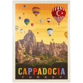 Darstellung des Puzzle Motivs Turkey: Cappadocia, Vintage Poster - Puzzleteile: 1000