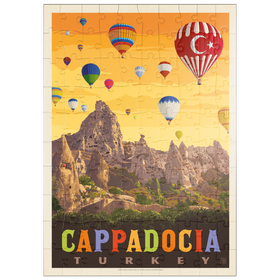 Darstellung des Puzzle Motivs Turkey: Cappadocia, Vintage Poster - Puzzleteile: 100