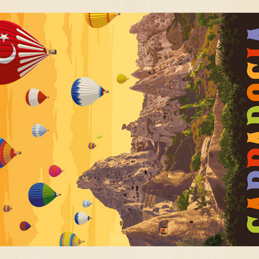 Turkey: Cappadocia, Vintage Poster 100 Puzzle 3D Modell