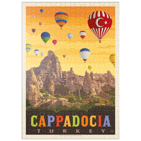 Darstellung des Puzzle Motivs Turkey: Cappadocia, Vintage Poster - Puzzleteile: 500