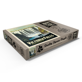 Darstellung des Puzzle Motivs Zimbabwe, Africa: Victoria Falls, Vintage Poster - Puzzleteile: 1000