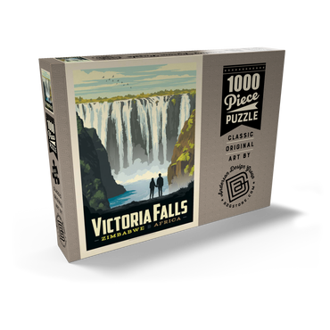 Zimbabwe, Africa: Victoria Falls, Vintage Poster 1000 Puzzle Schachtel Ansicht2