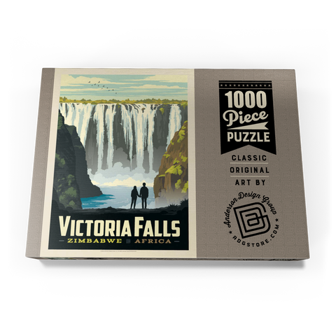 Zimbabwe, Africa: Victoria Falls, Vintage Poster 1000 Puzzle Schachtel Ansicht3