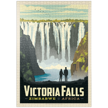 puzzleplate Zimbabwe, Africa: Victoria Falls, Vintage Poster 1000 Puzzle