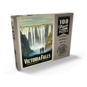 Zimbabwe, Africa: Victoria Falls, Vintage Poster 100 Puzzle Schachtel Ansicht2
