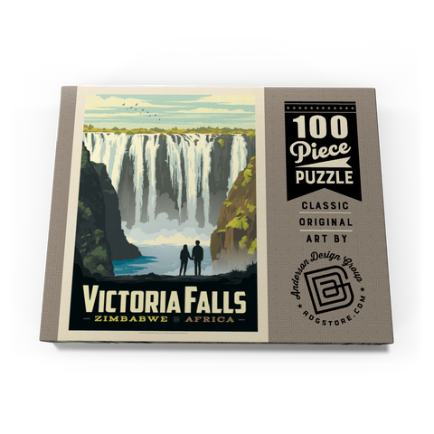 Zimbabwe, Africa: Victoria Falls, Vintage Poster 100 Puzzle Schachtel Ansicht3