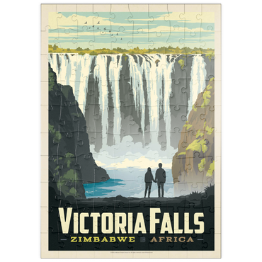 puzzleplate Zimbabwe, Africa: Victoria Falls, Vintage Poster 100 Puzzle
