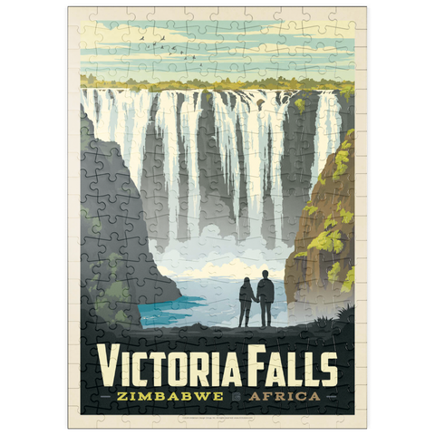 puzzleplate Zimbabwe, Africa: Victoria Falls, Vintage Poster 200 Puzzle