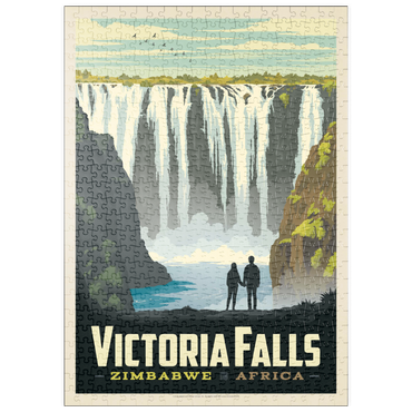 puzzleplate Zimbabwe, Africa: Victoria Falls, Vintage Poster 500 Puzzle