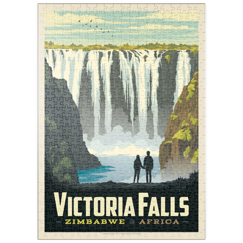 puzzleplate Zimbabwe, Africa: Victoria Falls, Vintage Poster 500 Puzzle