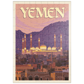 Darstellung des Puzzle Motivs Yemen, Vintage Poster - Puzzleteile: 100