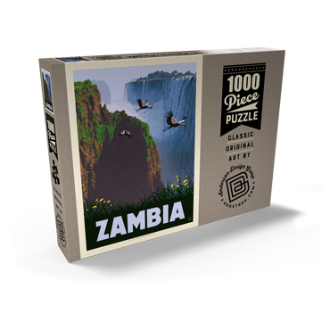 Zambia, Africa, Vintage Poster 1000 Puzzle Schachtel Ansicht2