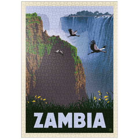 puzzleplate Zambia, Africa, Vintage Poster 1000 Puzzle