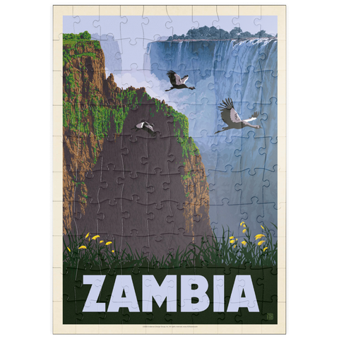 puzzleplate Zambia, Africa, Vintage Poster 100 Puzzle