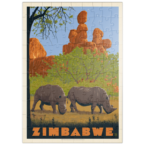 puzzleplate Zimbabwe, Vintage Poster 100 Puzzle