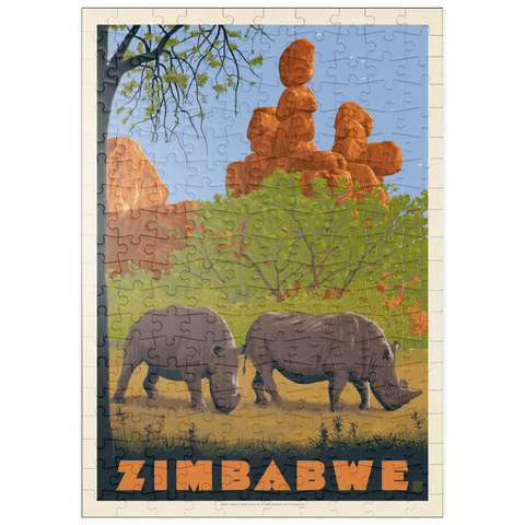puzzleplate Zimbabwe, Vintage Poster 200 Puzzle