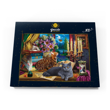 Cats Near the Window at Night 100 Puzzle Schachtel Ansicht3