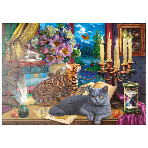 puzzleplate Cats Near the Window at Night 100 Puzzle
