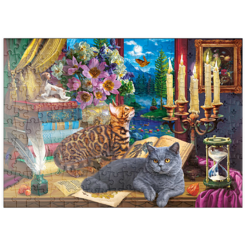 puzzleplate Cats Near the Window at Night 200 Puzzle