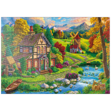 puzzleplate Beautiful Cozy House by the River 1000 Puzzle